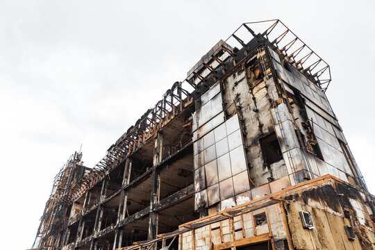 Fire Damaged Shopping Center In Kyiv