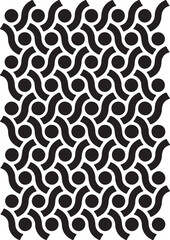 Obraz premium Abstract wavy pattern with repeating curved lines and circles for textile and wallpaper art.