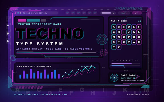 Holographic safety array HUD with biohazard, security, toxic and alert icons, circular scanners, data pods and dark technical grid background