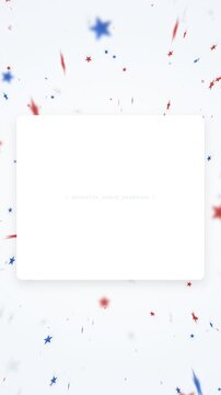 Vertical Patriotic Stars Confetti with Negative Space - 4K Seamless Loop BackgroundVertical Patriotic Stars Confetti with Negative Space - 4K Seamless Loop Background