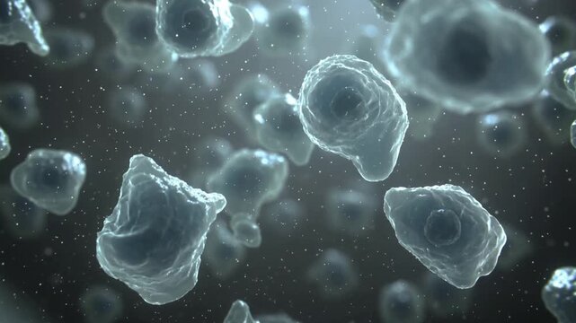 Close-up of Human Stem Cells in a Laboratory or Scientific Environment
