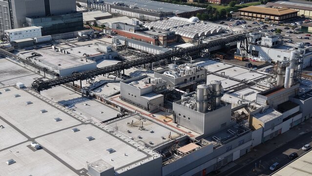 Daytime Aerial View of a Large Data Center Complex