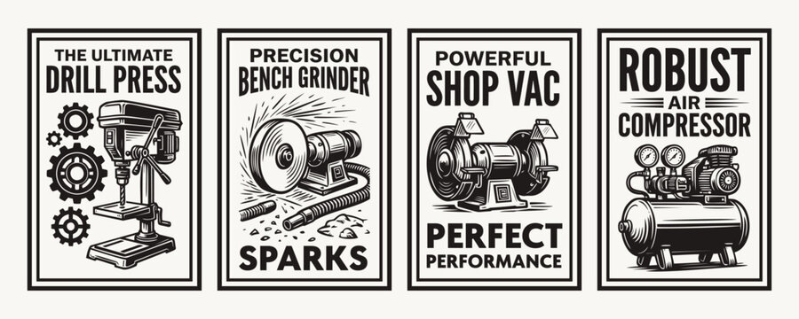 Heavy Duty Industrial Workshop Tool Icons