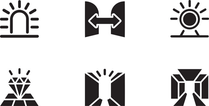 Brutalist black geometric icons for creative and finance UI design