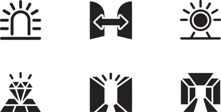 Brutalist black geometric icons for creative and finance UI design