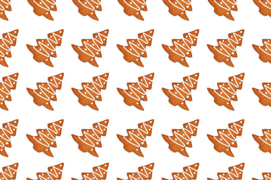 Sealess pattern of gingerbread cookies