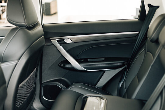 Rear passenger seats in a car