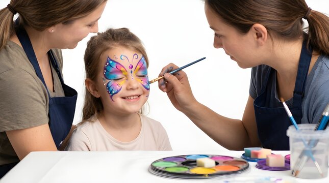painting a face with a butterfly