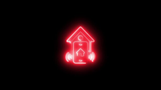 Smart home automation neon animation for io t technology