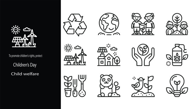 Windmill pinwheel childhood nostalgia  toy line icon vector sun and clouds playful children Teddy bear,plants  and diverse global kids childhood vector icon