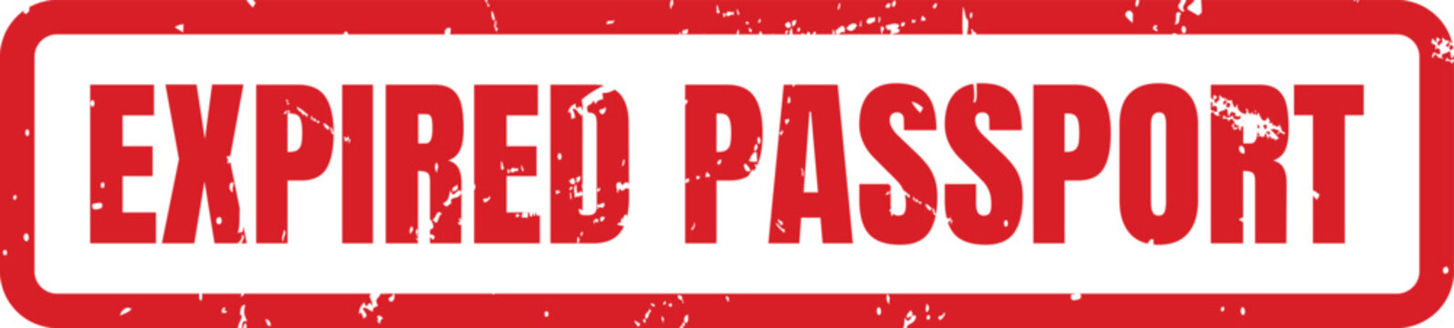 Professional red rubber stamp graphic with the text EXPIRED PASSPORT for official document invalidation purposes