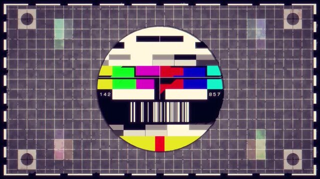 Vintage TV static, test pattern, no signal, retro screen