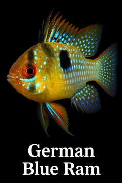 German blue ram lateral profile showing full finnage