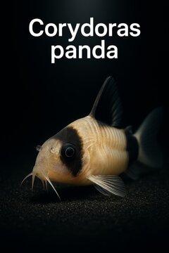 Tropical panda cory catfish showing distinctive markings and barbels