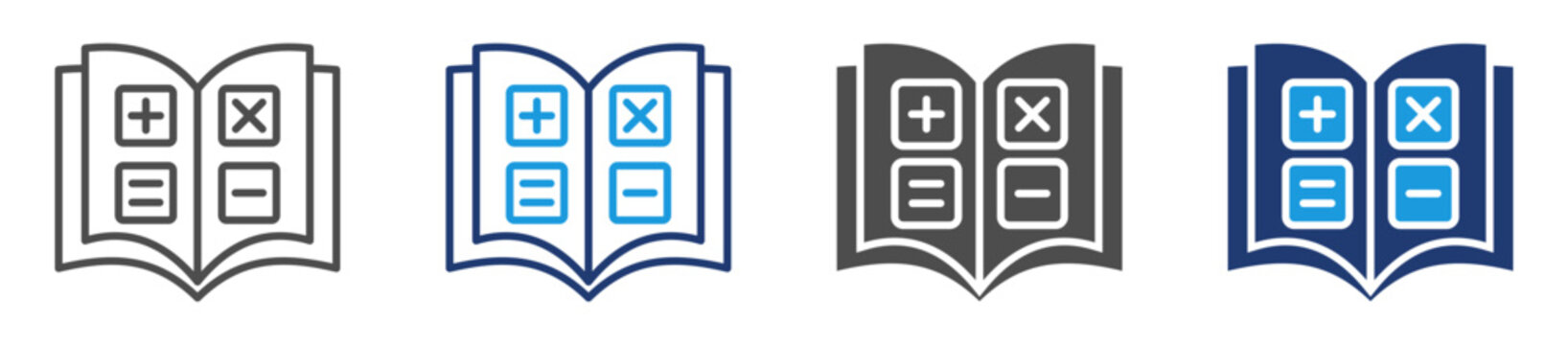 mathematics multiple style icon set