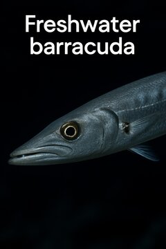 Exotic freshwater barracuda displaying pointed snout in aquarium setting