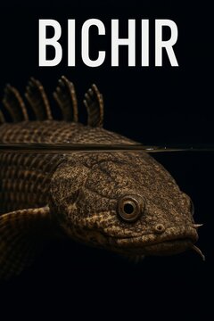 Polypterus lateral portrait displaying prehistoric spiny dorsal finlets and texture