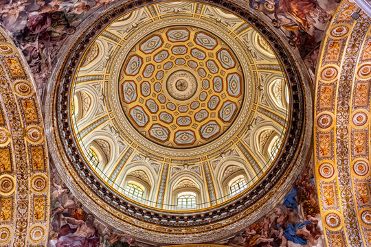 Baroque church of the Gesu Nuovo, Naples, Italy