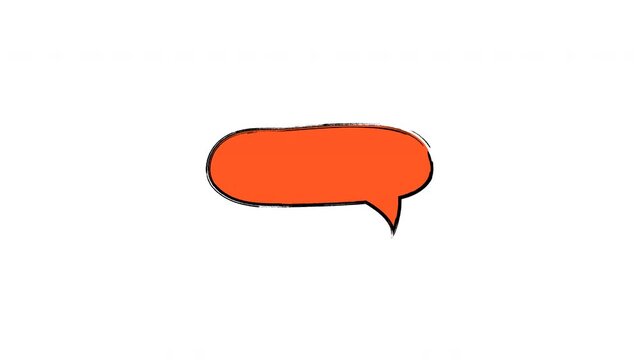 Orange oval comic book speech bubble graphic on a transparent background. Suitable for adding dialogue in comic strips, presentations, or social media posts.