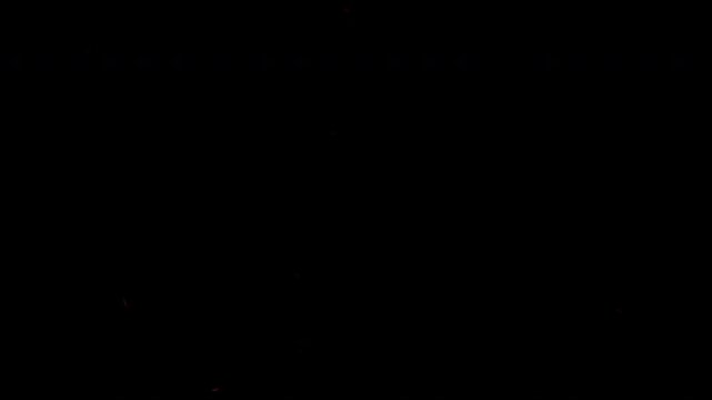 Dynamic Collection of Animated Glowing Particles Dust and Sparks on a Black Background.