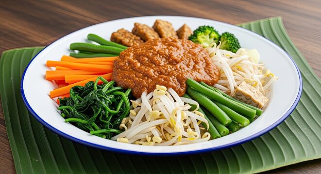 Gado Gado Indonesian Salad with Peanut Sauce.