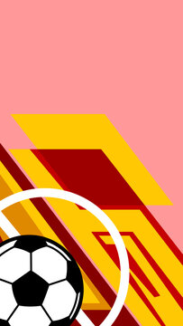Abstract Soccer Sports Background with Geometric Shapes and Ball. Soccer football vertical vector background.