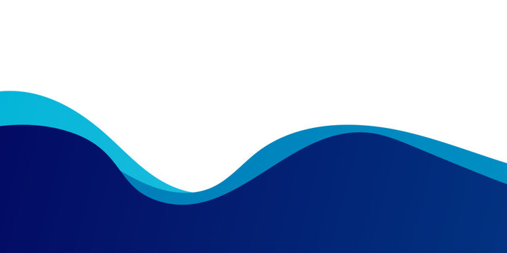 Modern minimalist blue gradient vector layout with elegant wavy fluid shapes and isolated white blank space for presentation cover design.