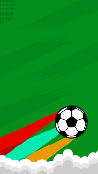 Green Soccer Football Vertical Background with Dynamic Motion Trails. Soccer football vertical vector background.