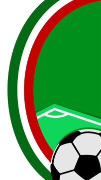 Football Background with Soccer Ball and Pitch Graphic. Soccer football vertical vector background.
