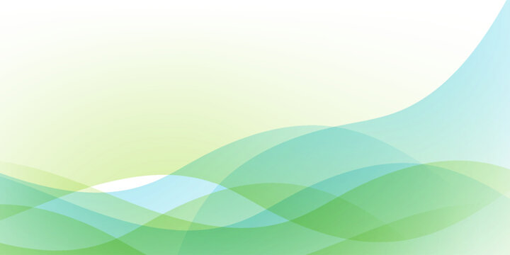 Minimalist abstract wave pattern in light green and blue colors. Suit for banner, web, brochure, pamflet and presentation