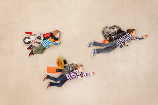 Children flying with new flying machines