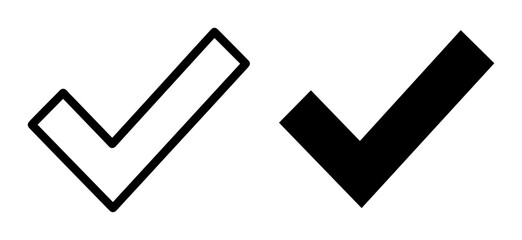 Checkmark Icons, Simple Tick Mark Symbols, Approved Yes Vote Graphics © pixostudio