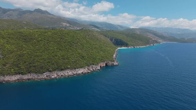 Amazing drone video of the beach of Dh&euml;rmi in Southern Albania