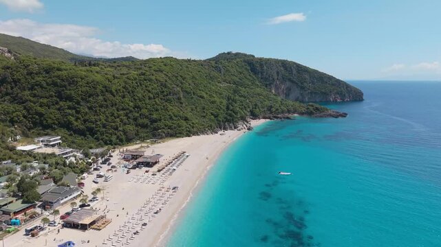Amazing drone video of the beach of Dh&euml;rmi in Southern Albania
