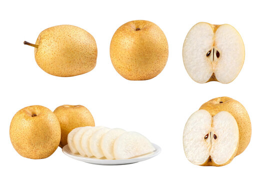 Fresh Nashi Pears Whole and Sliced Collection