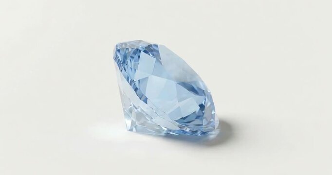 Blue gemstone faceted gem crystal jewelry luxury sparkle precious stone cut stone isolated white background, blue faceted diamond gemstone crystal closeup white background with soft shadow