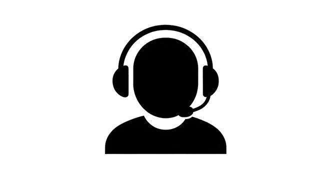 customerservice, support, icon, silhouette, headset, operator, communication, helpdesk, assistance, callcenter, minimal, flatdesign, hotline, service, vector, illustration, isolated