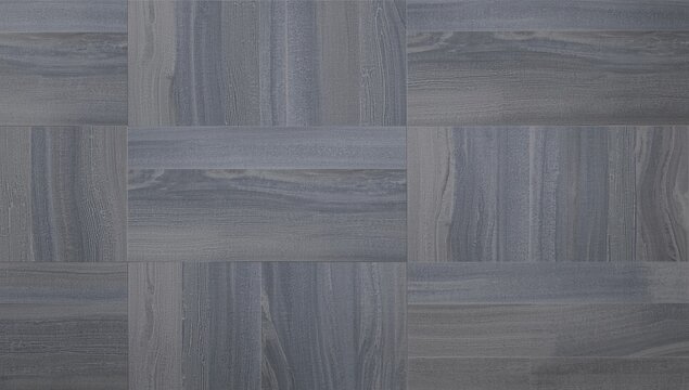 Flat lay of gray laminate flooring panels with rough texture and open copy space