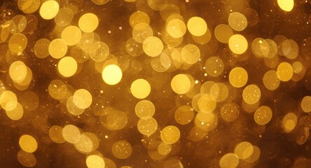 Obraz premium Festive glittering gold holiday backdrop with warm blurred lights for seasonal celebrations
