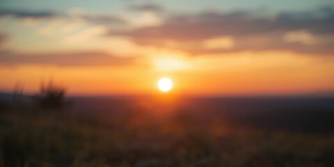 Obraz premium Evening sunset with warm tones and a gentle blur background