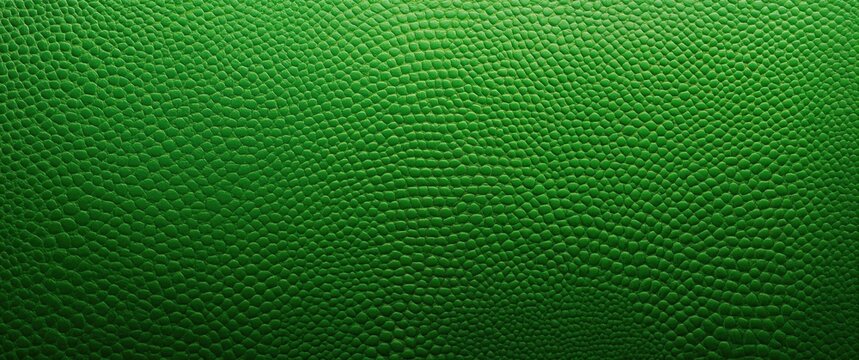Close up of vibrant green leather surface featuring intricate shagreen texture