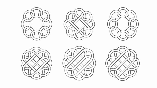 Intricate celtic knot designs with different patterns and styles