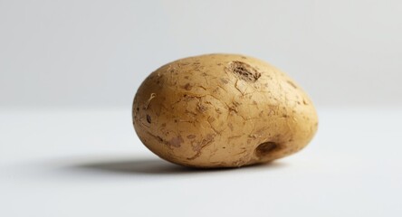 Fototapeta premium Close up view of a fresh potato on a clean white background
