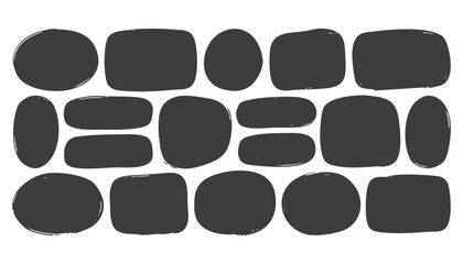 Obraz premium Set of hand drawn speech bubbles, thought clouds, and text boxes vector illustration of doodle style blank frames for messages, notes, and quotes