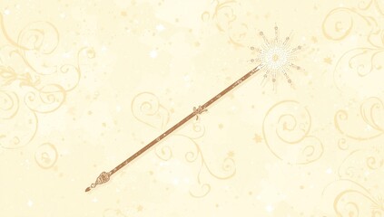 Obraz premium Enchanting magic wand drawing suited for greeting cards and fabric designs