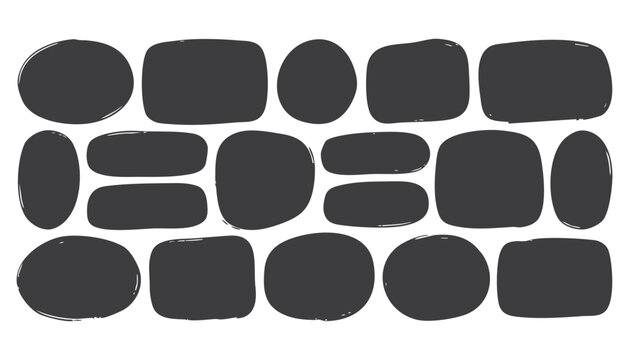 Set of hand drawn speech bubbles, thought clouds, and text boxes vector illustration of doodle style blank frames for messages, notes, and quotes