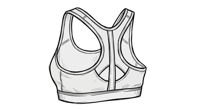 Isolated illustration of a racerback sports bra for athletic women.