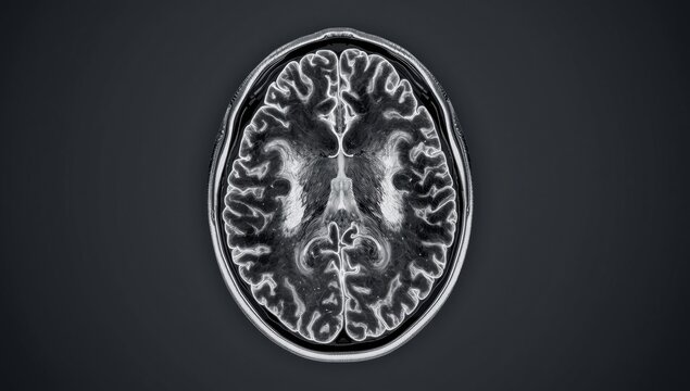 Cross sectional coronal CT brain scan for medical analysis