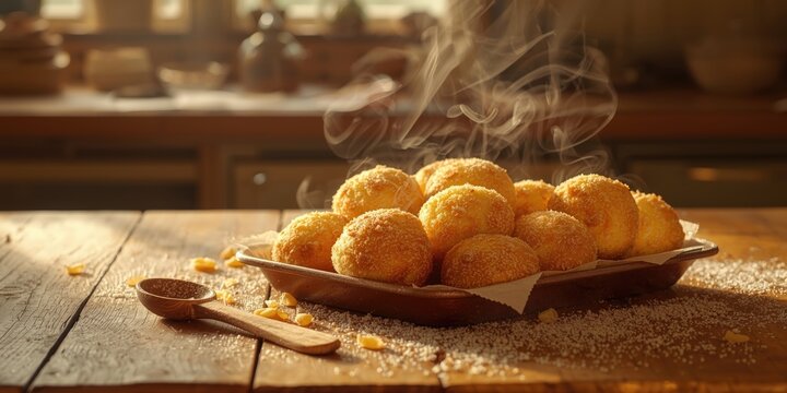 Freshly baked sugar rusks using leftover bread crust