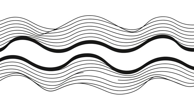Abstract Wave Pattern with Black Parallel Lines